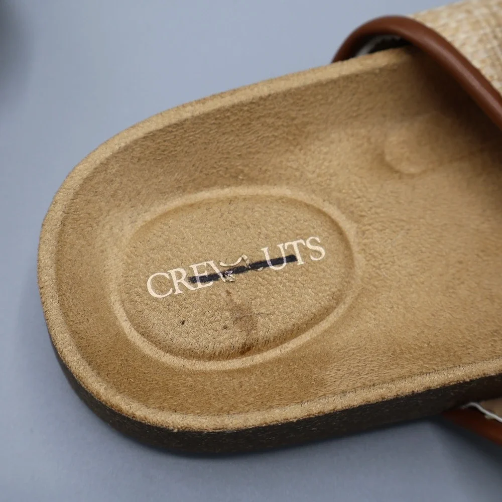 Crewcuts‎ Sandals Girls K13 Tan Beige Colbie Wide Strap Slides Buckle Detail NWT